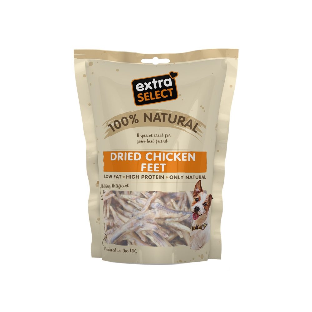 Extra Select Natural Dog Treats Dried Chicken Feet | Su-Bridge Pet